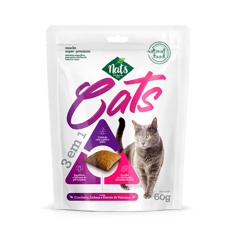 Snacks Nats Cats 3 em 1 para Gatos 60g