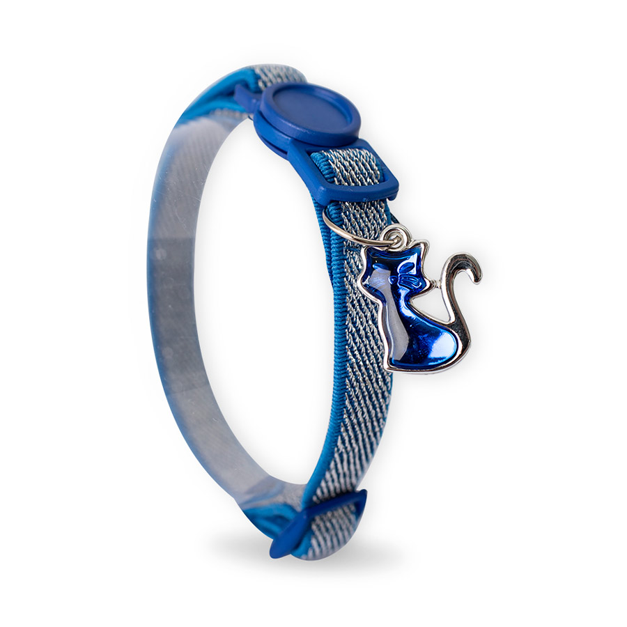 Coleira Modernpet Royal Elástica Azul para Gatos