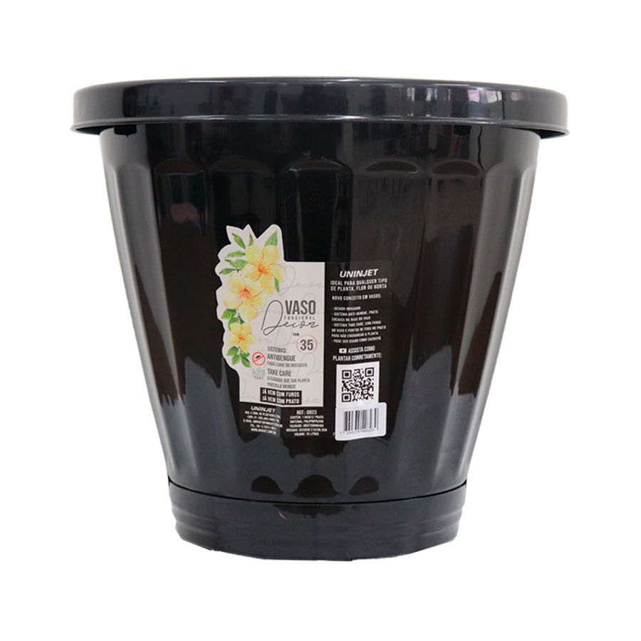 Vaso Uninjet com Prato Preto