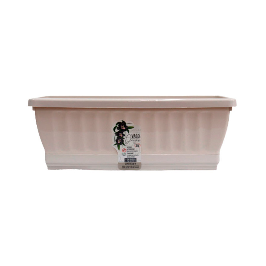 Vaso Uninjet Jardineira com Prato Palha