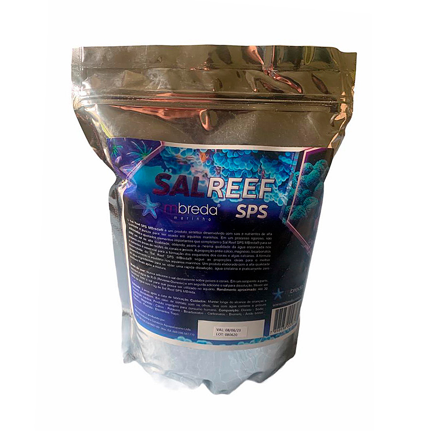Sal Marinho Soft Corais Mbreda Reef SPS para Aquários - 1 kg