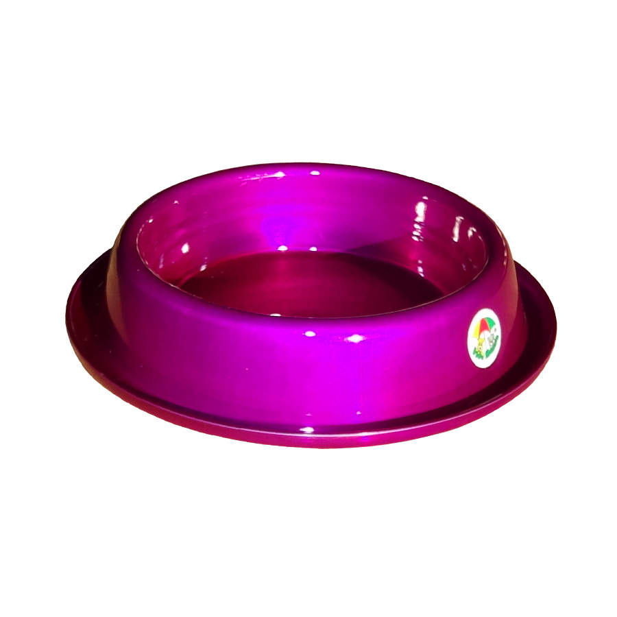 Comedouro Tigela Alumínio Violeta para Cães e Gatos Vida Mansa