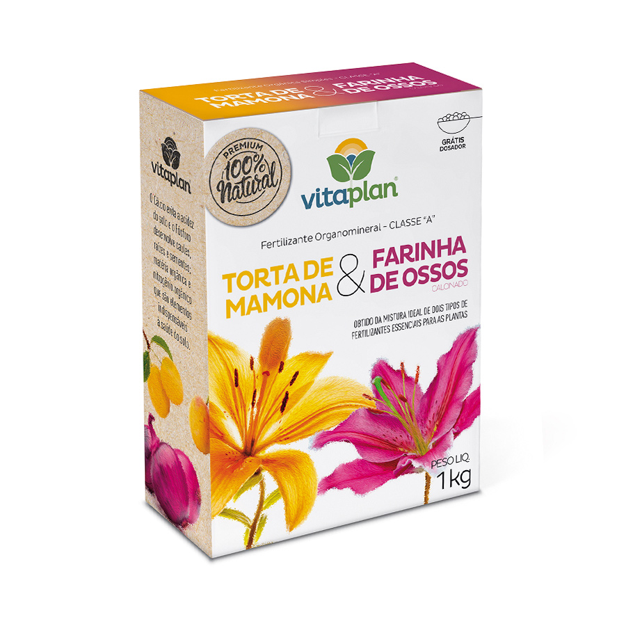 Fertilizante Vitaplan Torta de Mamona e Farinha de Ossos - 1kg