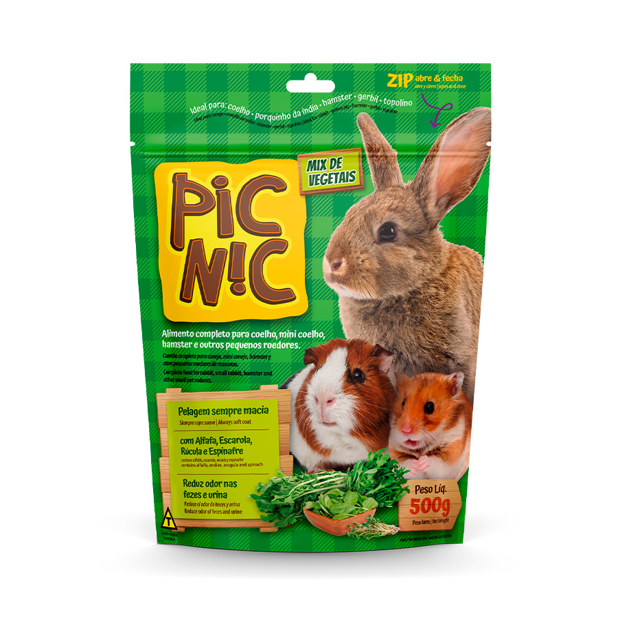 Ração Zootekna Pic Nic Mix de Vegetais para Roedores 500g