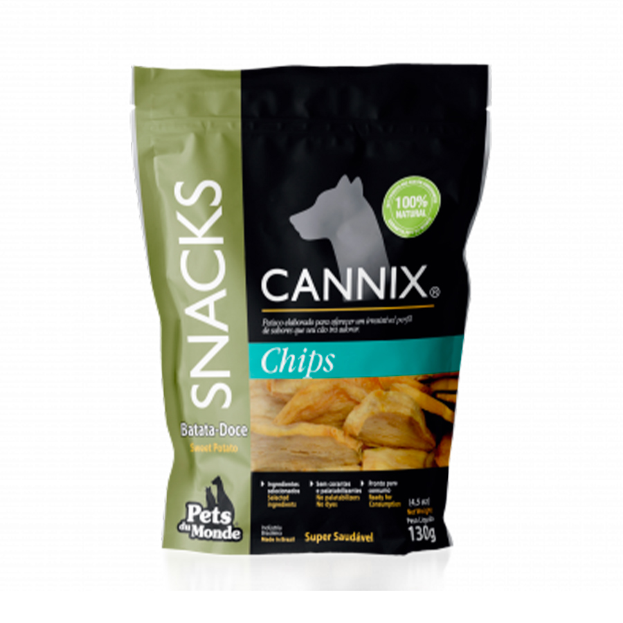 Snacks Cannix Chips de Batata Doce 130g para Cães