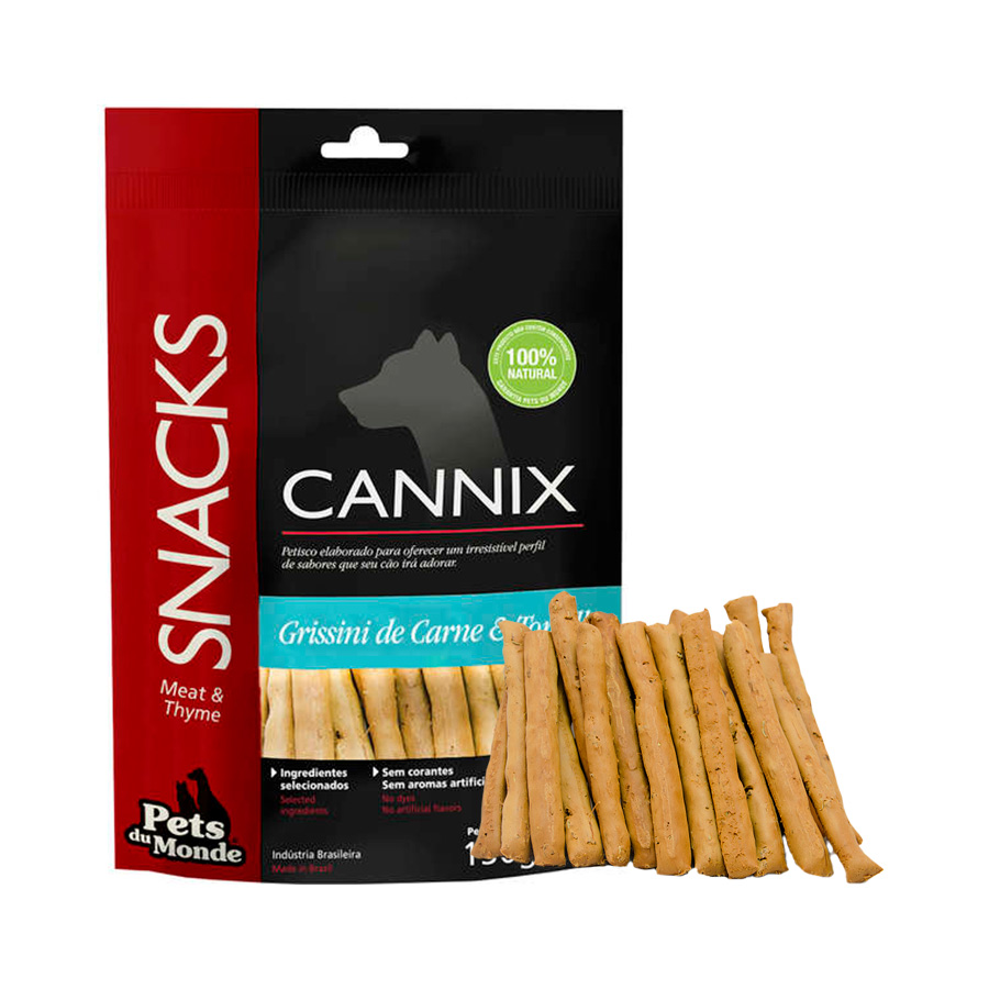 Snacks Cannix Grissini de Carne e Tomilho 130g para Cães