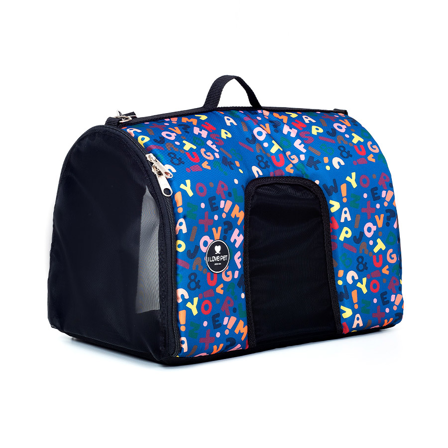 Bolsa de Transporte I Love Pet Letras Marinho para Cães e Gatos - P