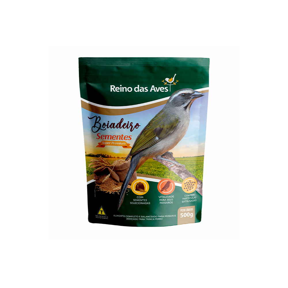 Ração Reino das Aves Boiadeiro Sementes para Pássaros