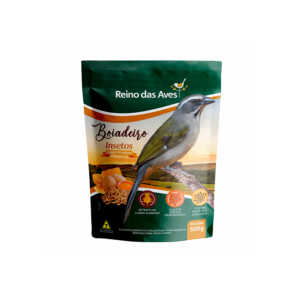Ração Reino das Aves Boiadeiro Insetos para Pássaros - 500 g