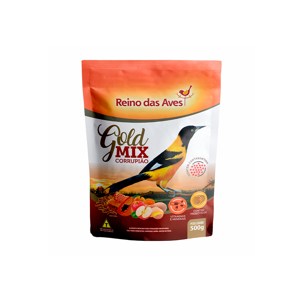 Ração Reino das Aves Gold Mix Corrupião para Pássaros