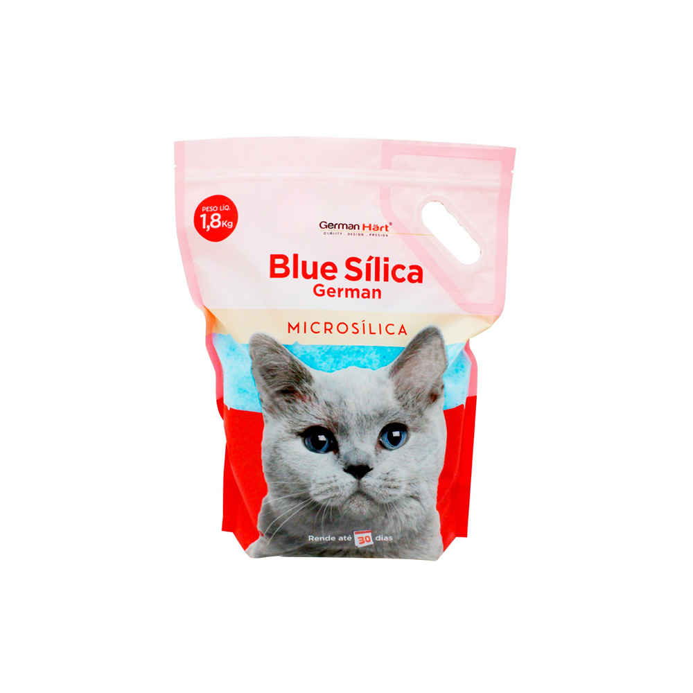 Areia GermanHart Blue Sílica Microsílica para Gatos 1,8 kg