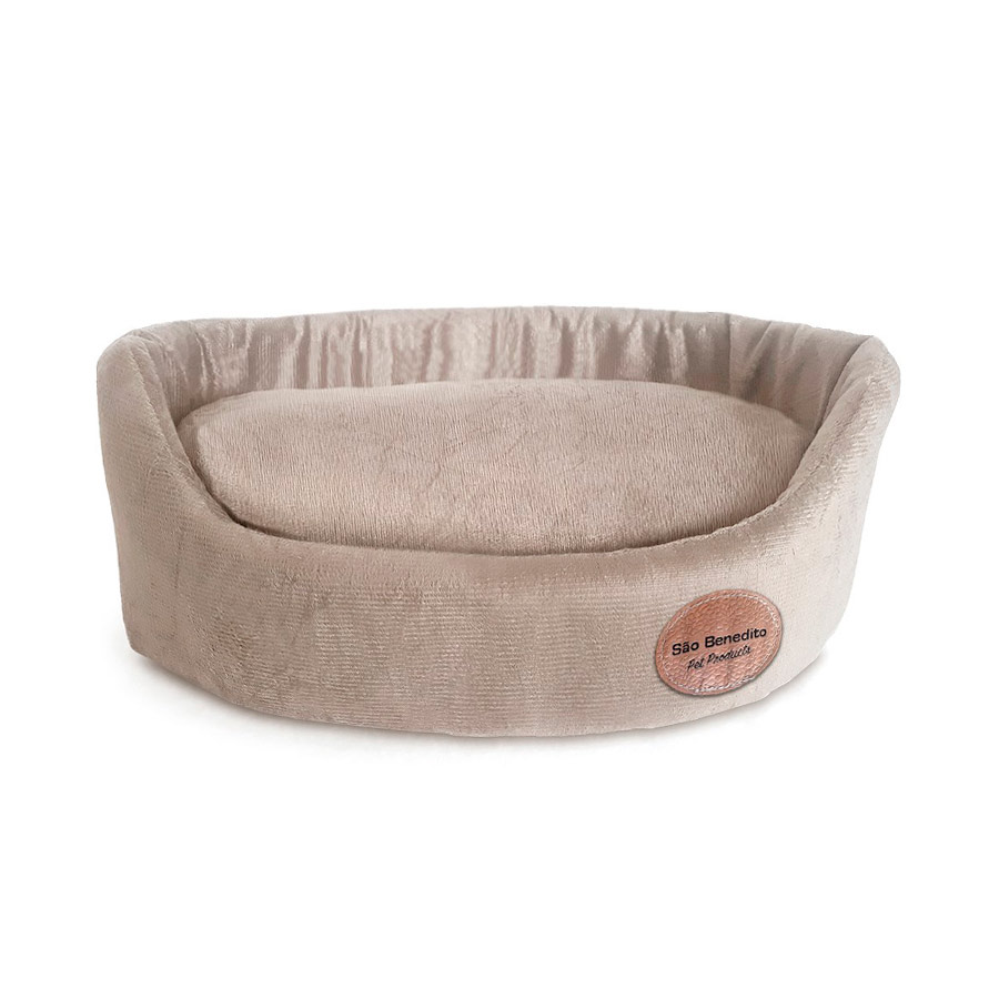 Cama São Benedito Pet Europa Luxo Sued Bege para Cães