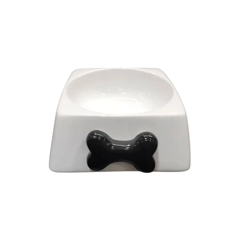 Comedouro Cães The Pets Porcelana Preta 500ml