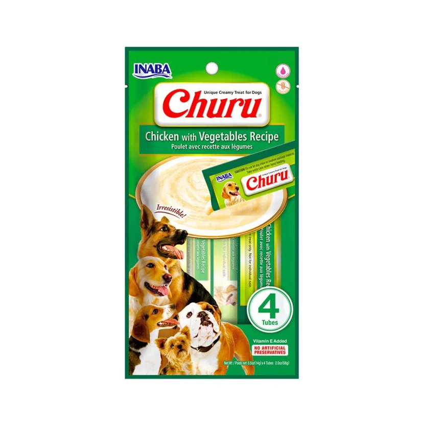 Purê Churu Dog Sabor Frango Com Vegetais 56g