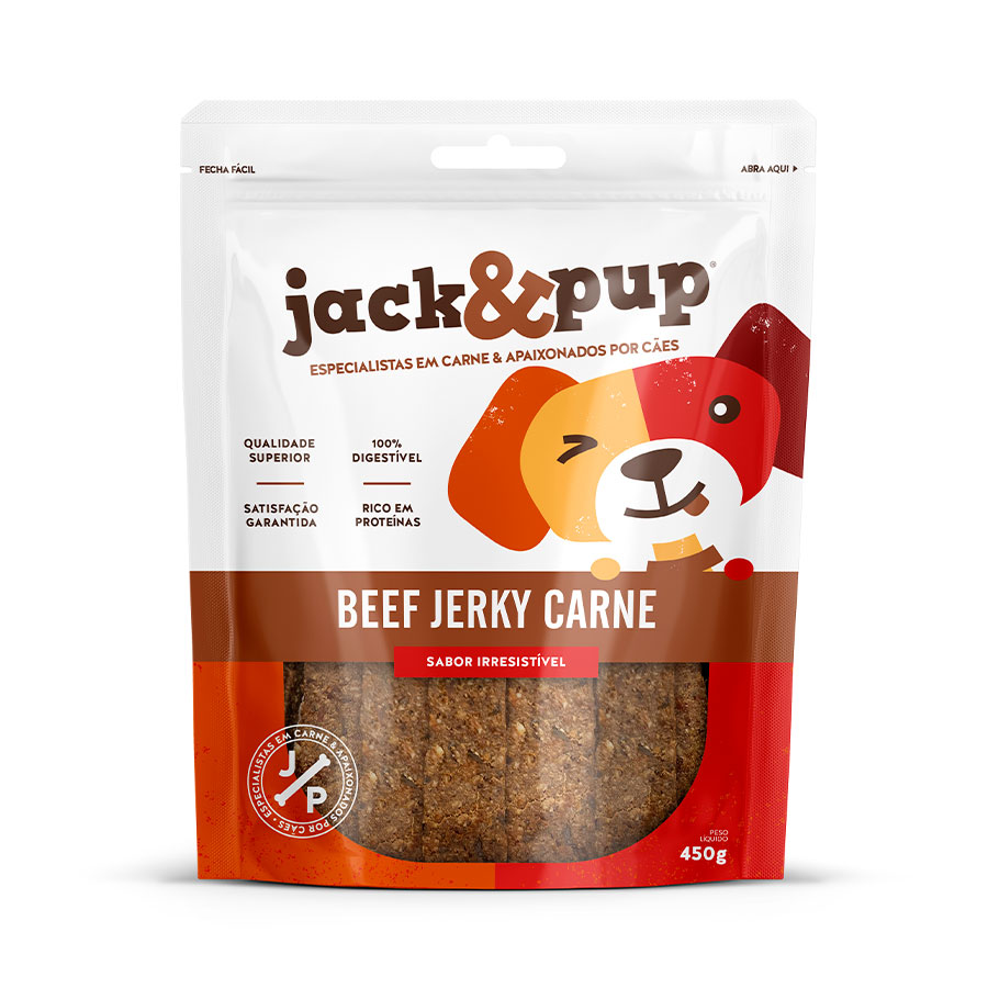 Petisco Jack&Pup Beef Jerky Carne para Cães