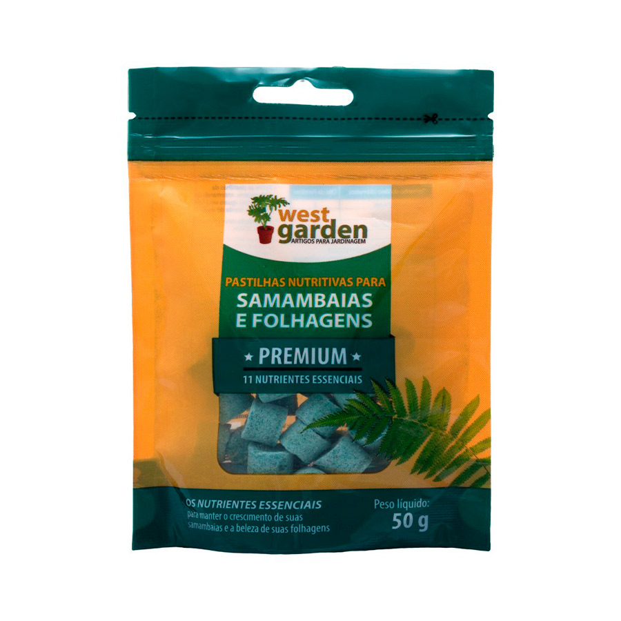 Fertilizante West Garden Premium Nutrição para Samambaias e Folhagens Pastilhas 50 g