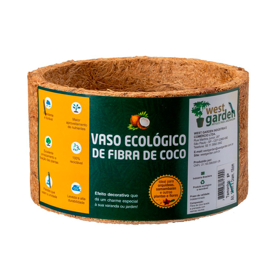 Vaso West Garden Ecológico de Fibra de Coco