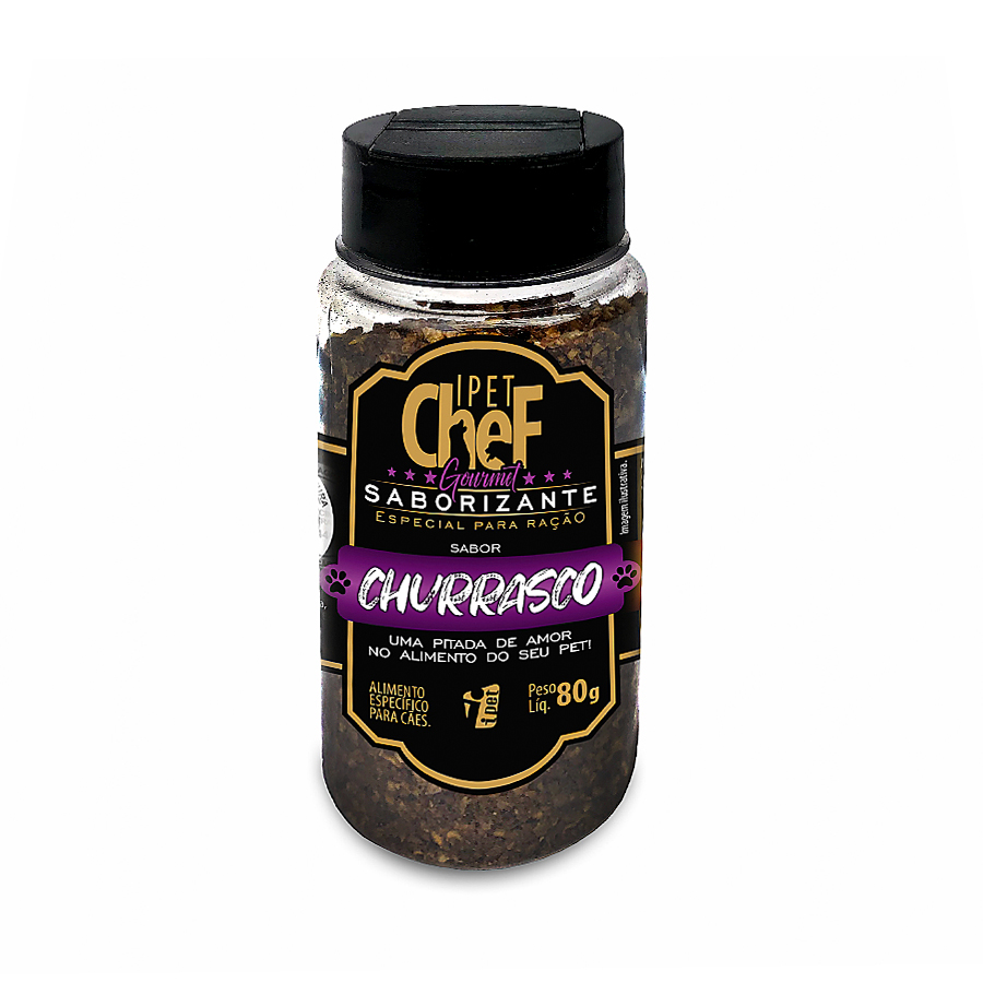 Saborizante para Ração Ipet Chef Gourmet Sabor Churrasco - 80g