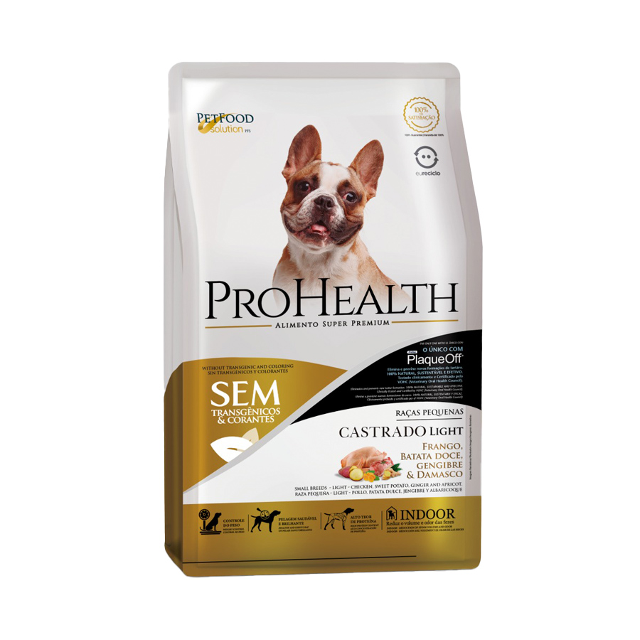 Ração ProHealth Castrado Light para Cães Adultos de Porte Pequeno Sabor Frango