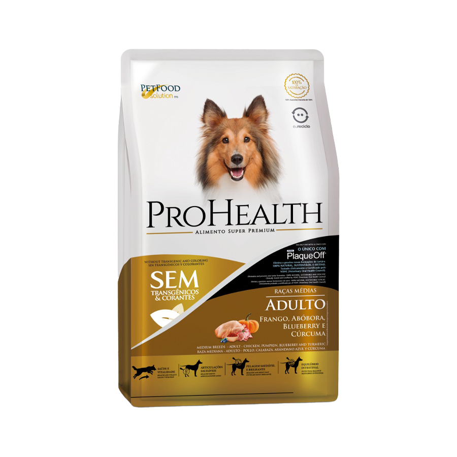 Ração ProHealth para Cães Adultos de Porte Médio Sabor Frango