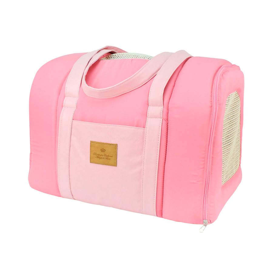 Bolsa de Transporte Bonito pra Cachorro Rosa Chiclete para Cães e Gatos