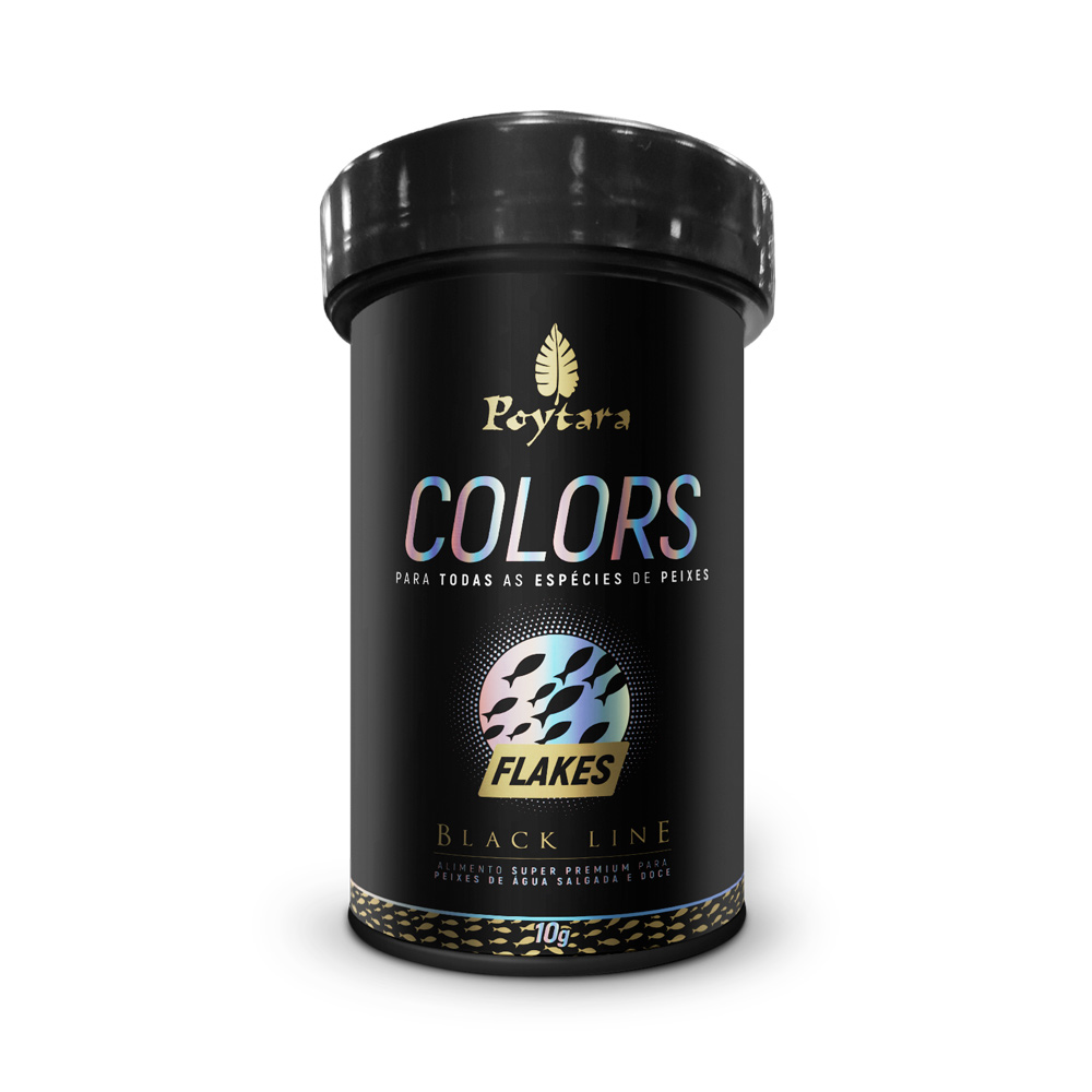 Alimento Potyara Black Line Colors Flakes para Peixes