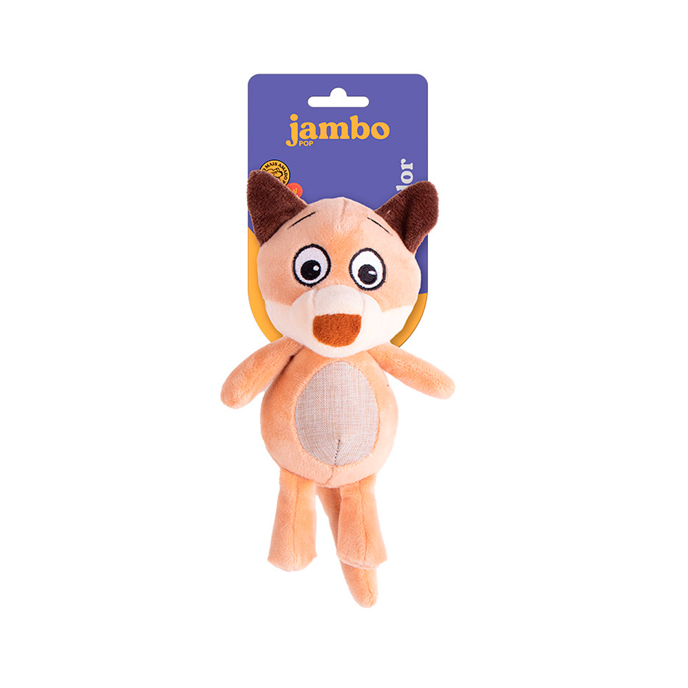 Brinquedo Jambo Mordedor Pelúcia Pop Bicho Raposa para Cães