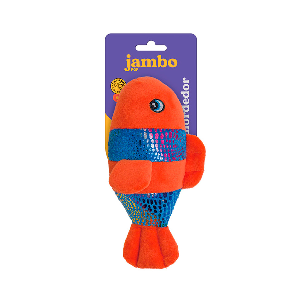 Brinquedo Jambo Mordedor Pelúcia Pop Aqua Peixe para Cães