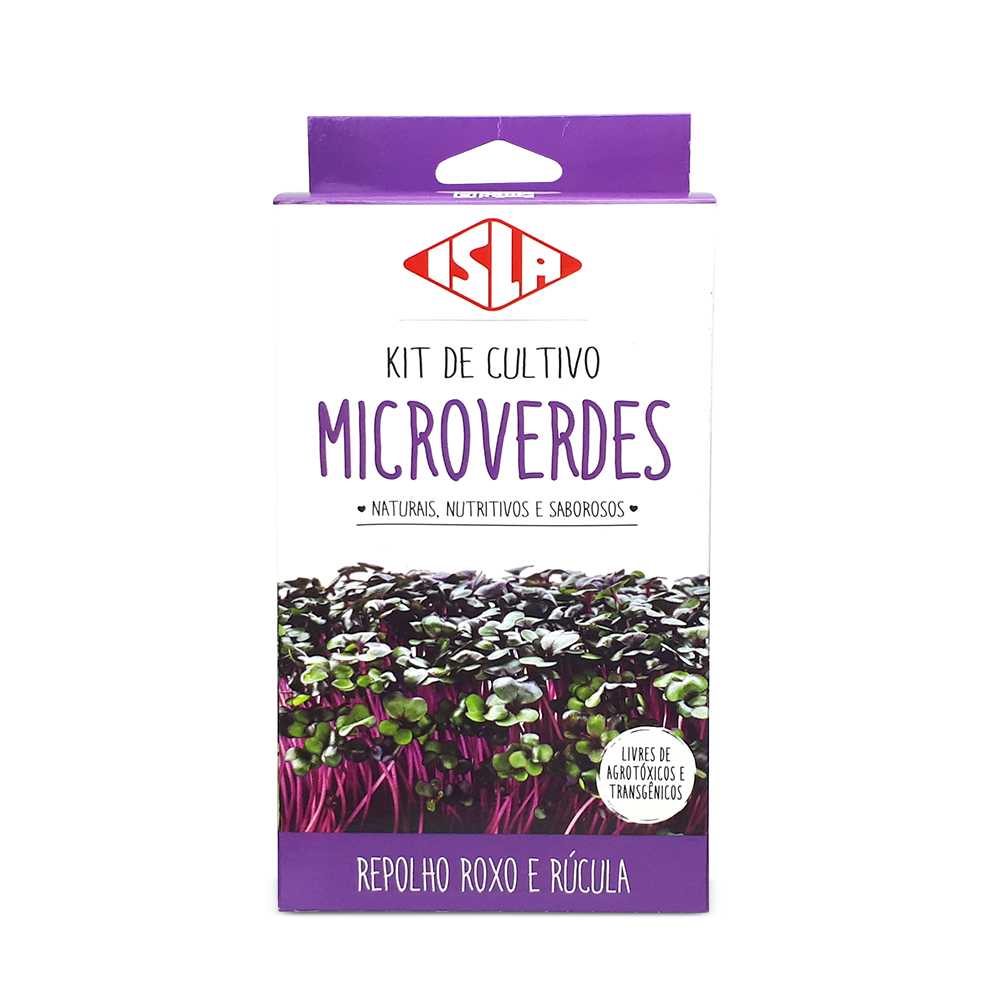Kit de Cultivo Isla Microverdes Repolho Roxo e Rúcula