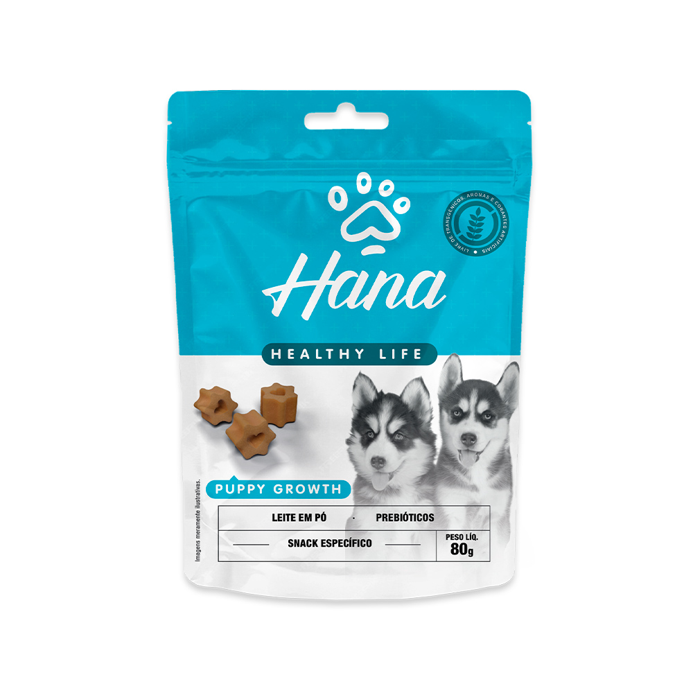 Snack Hana Healthy Life Puppy Growth para Cães 80g