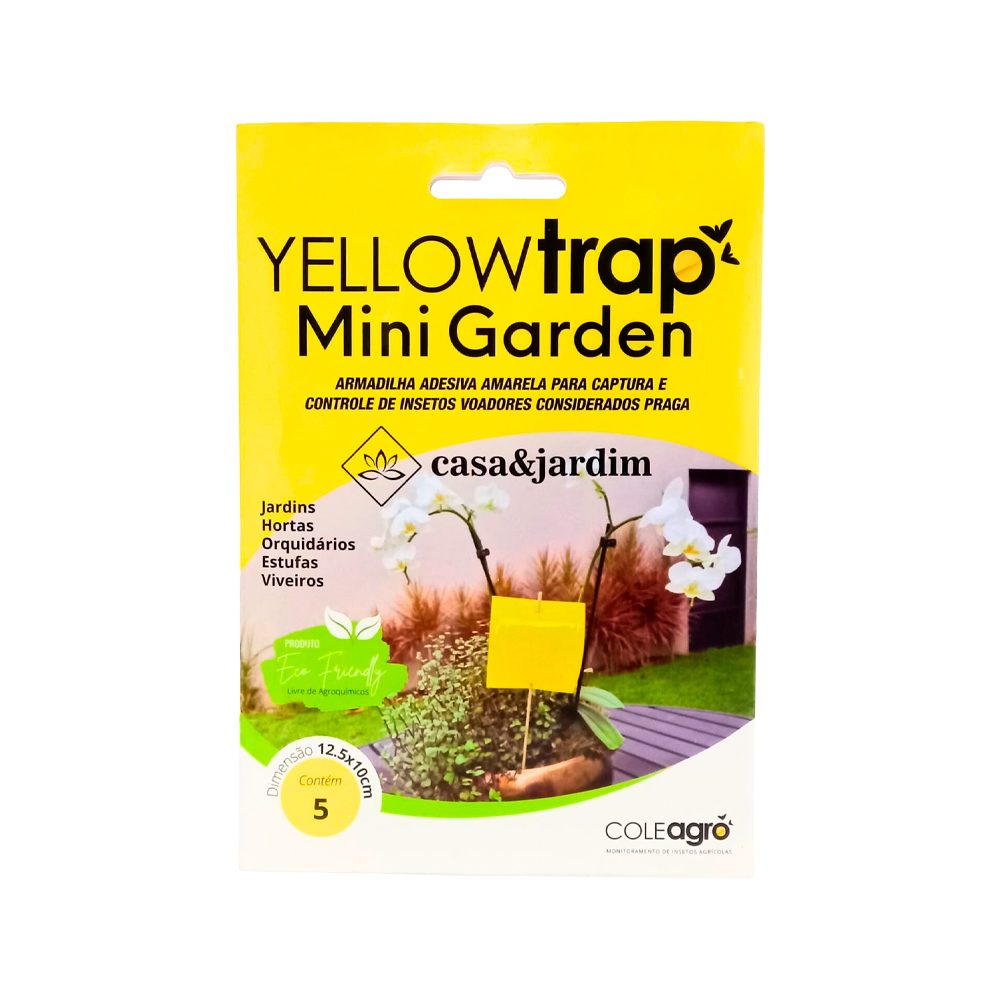Armadilha Adesiva Colly Yellow Trap Mini Garden para Jardim