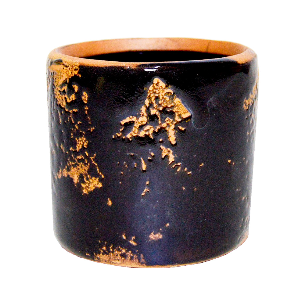 Vaso Floral Atlanta Cerâmica Tubo Preto
