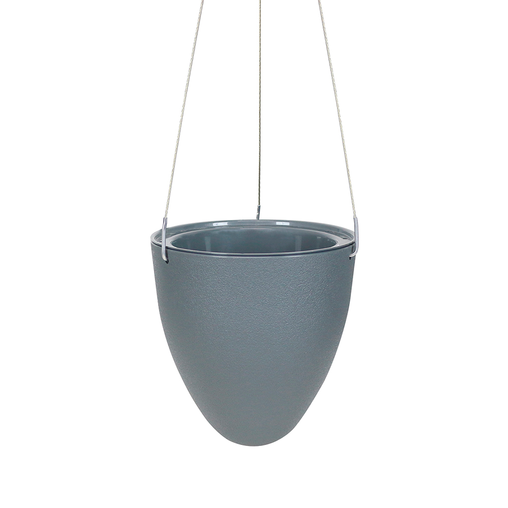 Cachepot Vasart Suspenso Egg Autoirrigável Grafite