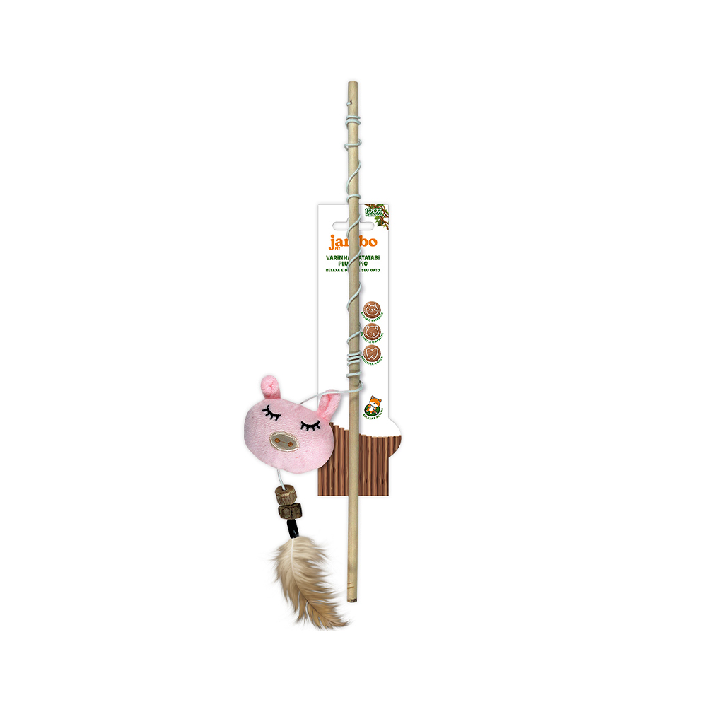 Brinquedo Jambo Varinha Matatabi Plush Pig para Gatos