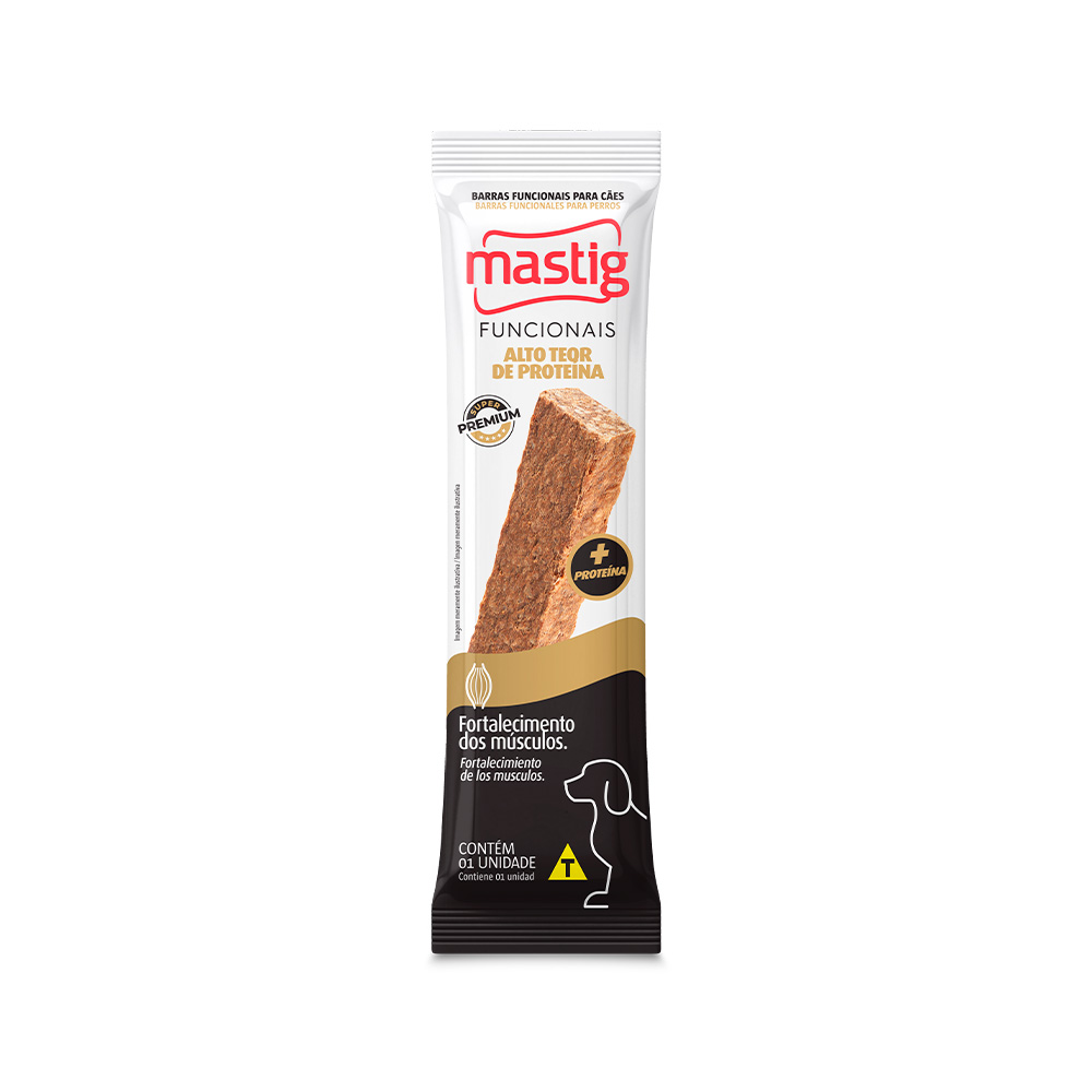 Snack Mastig Barra Funcional Alto Teor de Proteína para Cães