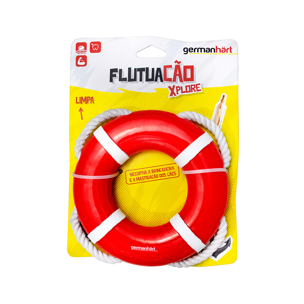 Brinquedo Germanhart Xplore Boia Flutuação com Corda para Cães