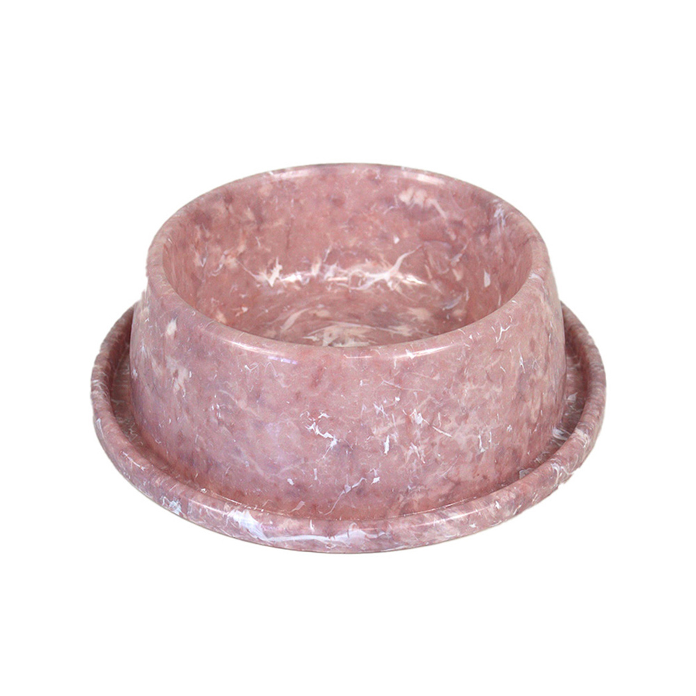 Comedouro Pet Injet Plástico Antiformiga Mármore Rose para Cães e Gatos