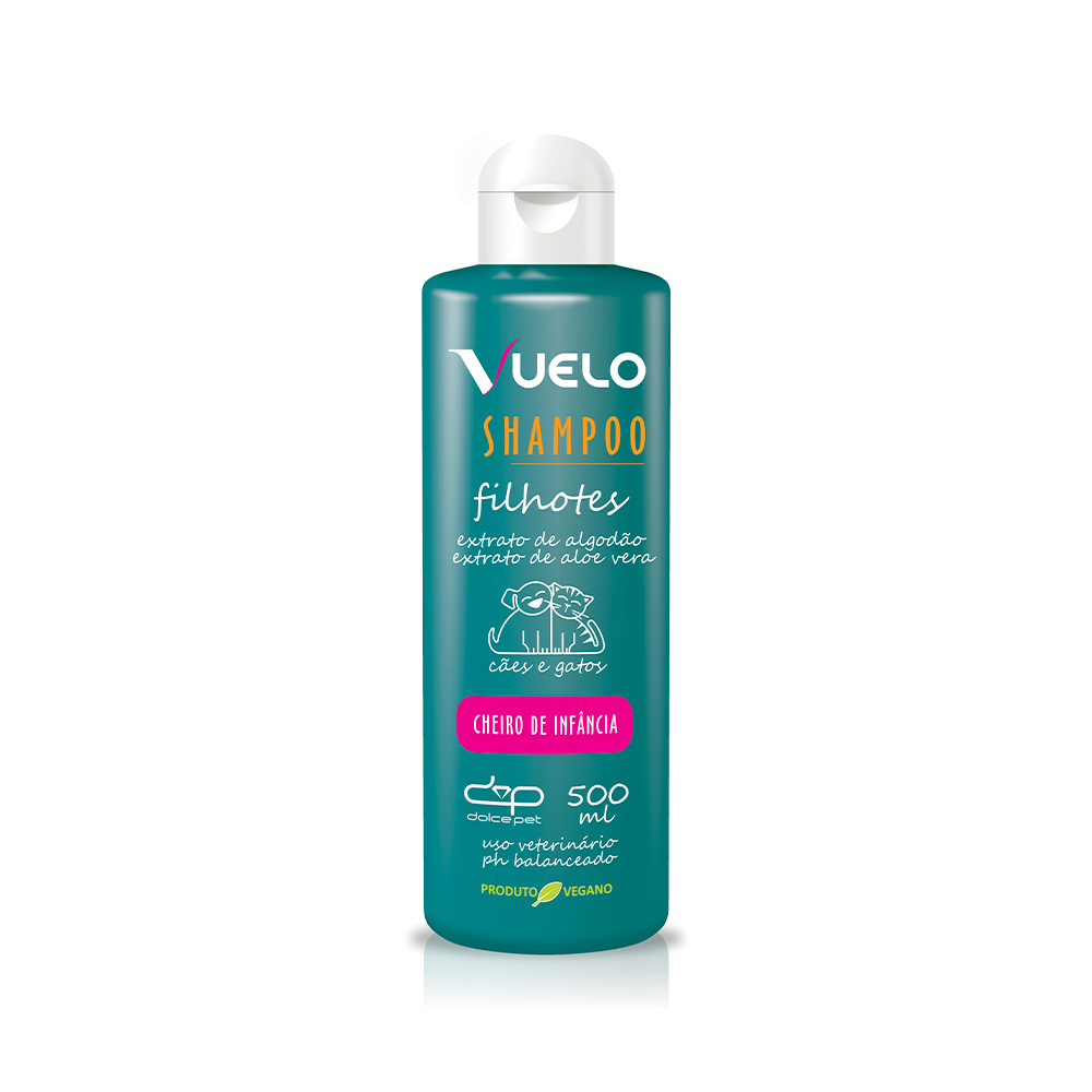Shampoo Vuelo Filhotes Cheiro de Infância para Cães e Gatos 500ml