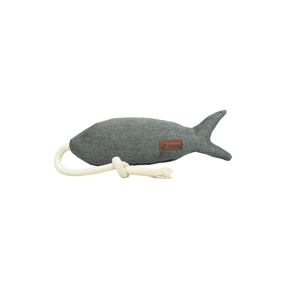 Brinquedo Mabuu Peixe com Corda Cinza