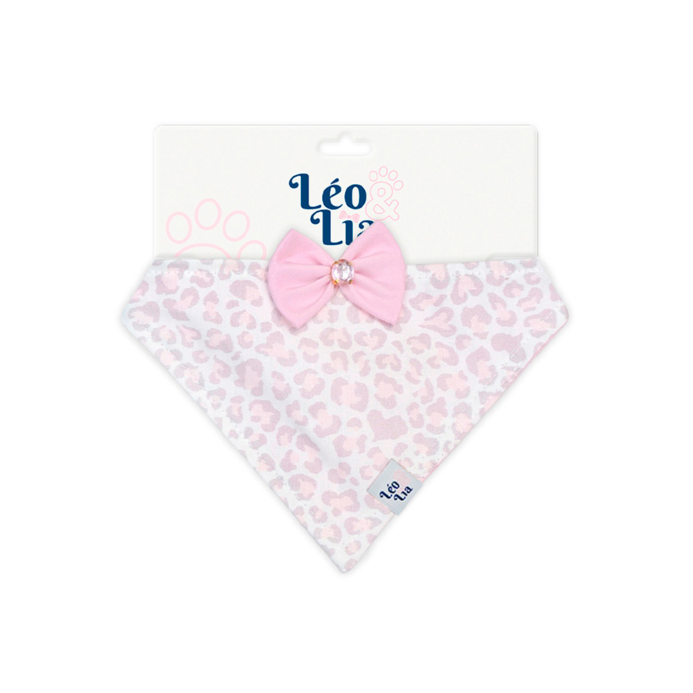 Bandana Leo e Lia Onça Rosa para Cães e Gatos
