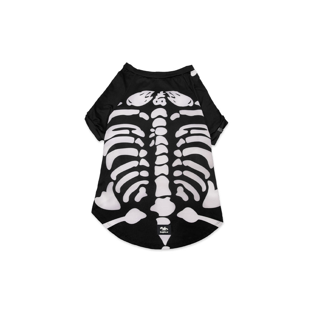 Roupa Dognerd Esqueleto com UV50 Preta para Cães