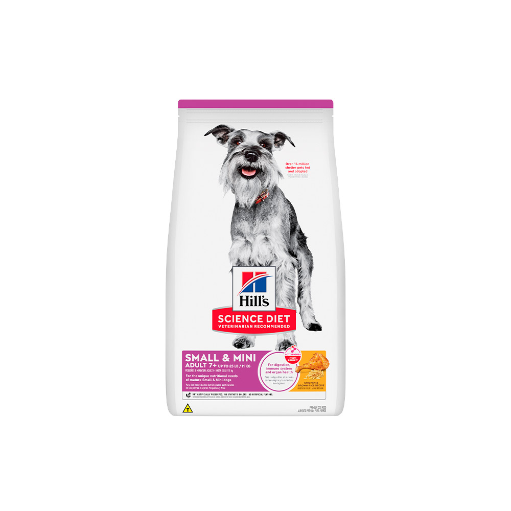 Ração Hill's Science Diet Adulto 7+ Pequenos e Mini para Cães Idosos Sabor Frango