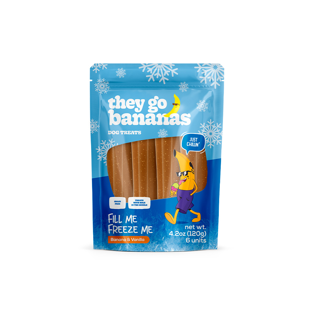 Snack They Go Bananas Fill Me Freeze Me Banana e Baunilha para Cães 120 g