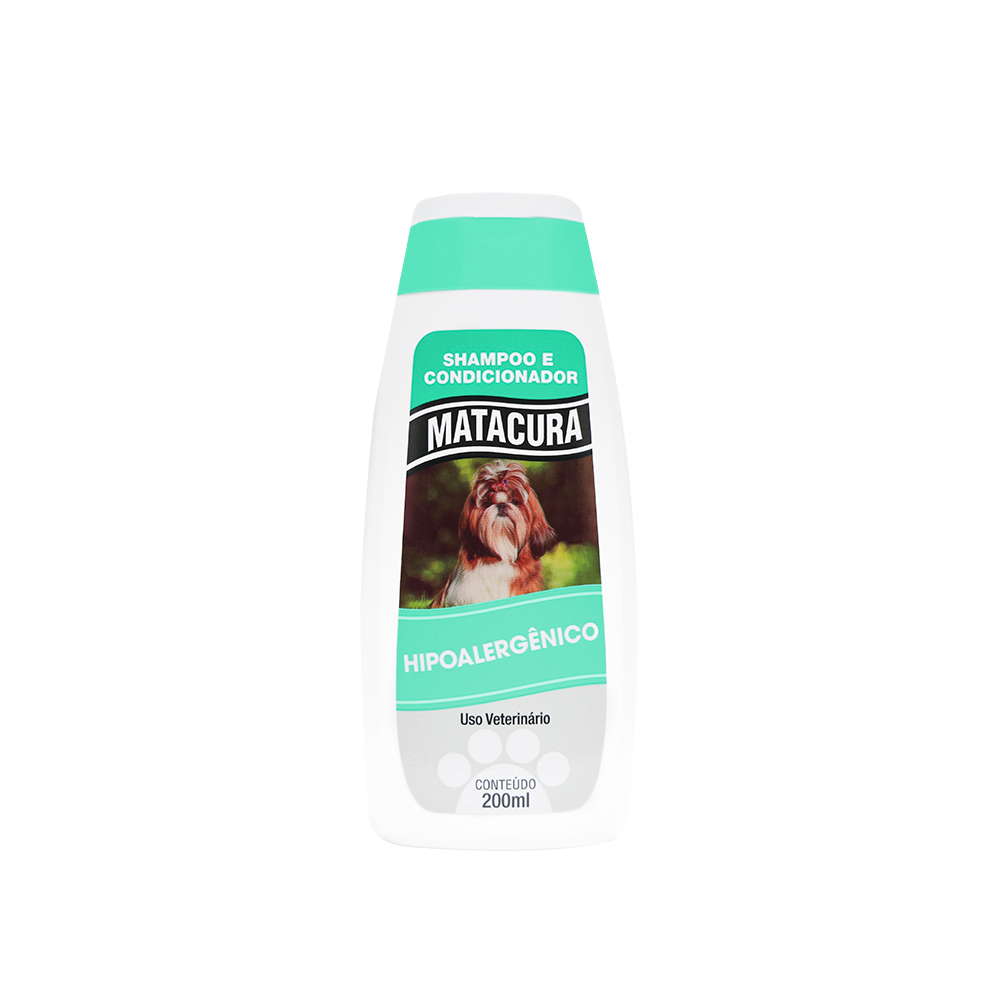 Shampoo e Condicionador Matacura Hipoalergênico para Cães e Gatos 200 ml