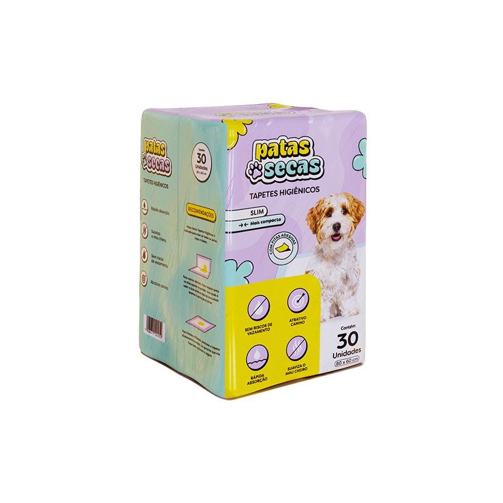 Tapete Higiênico Patas Secas Slim 80x60 para Cães