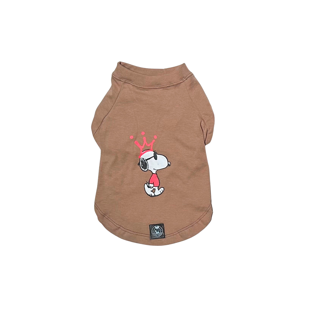 Camiseta Zooz Pets Snoopy King Marrom para Cães