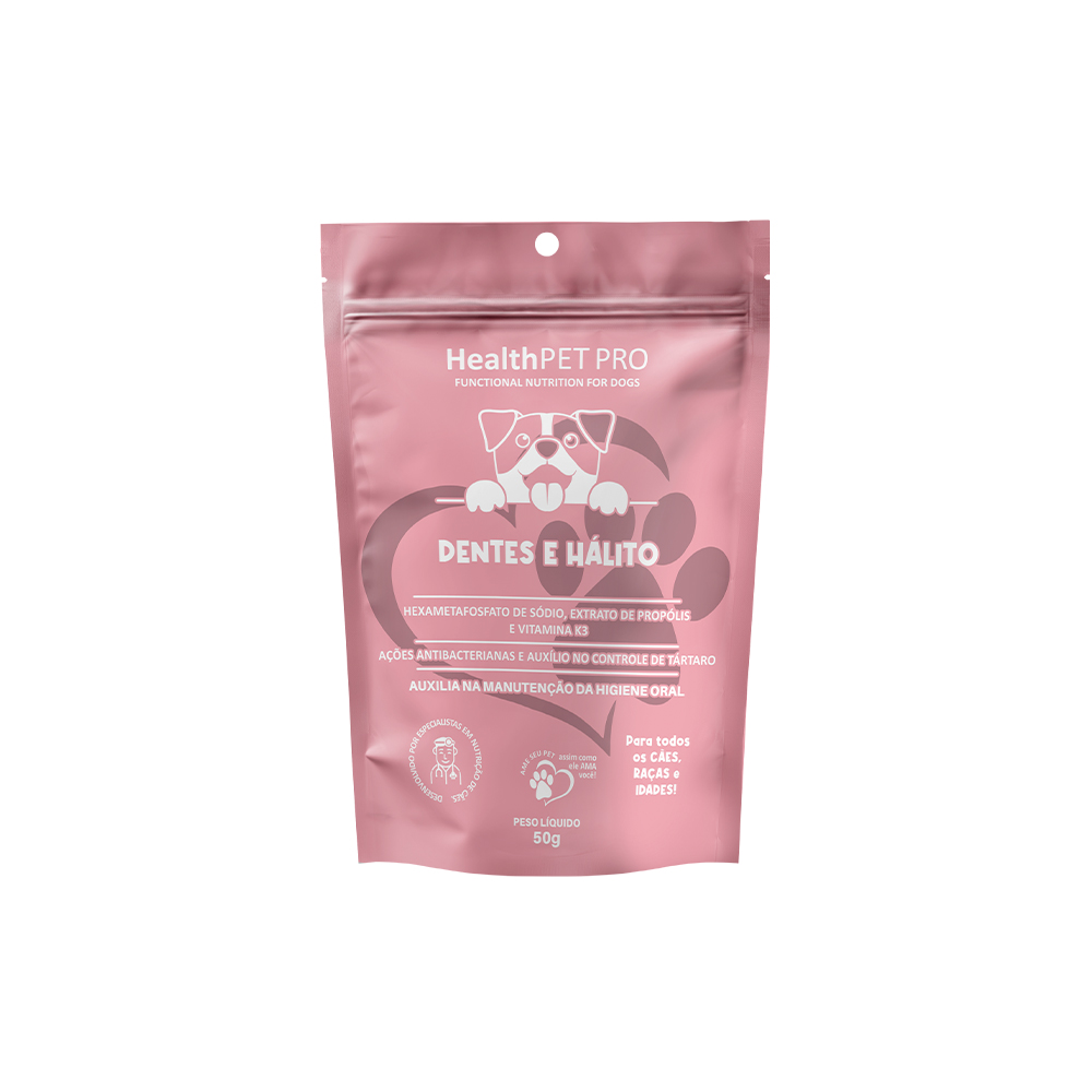 Biscoito HealthPet Pró Dentes e Hálitos para Cães 50 g
