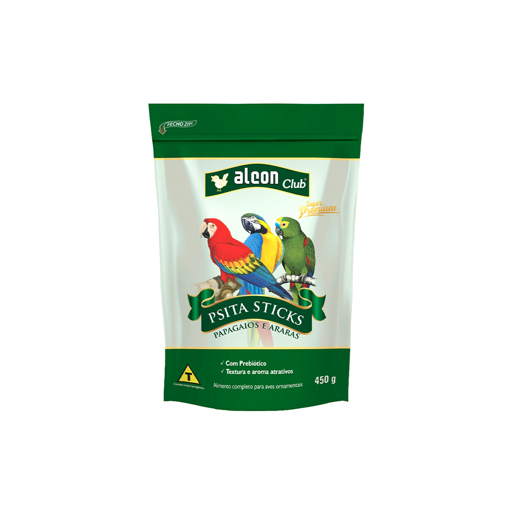 Ração Alcon Pássaros Psitacídeos Sticks 450g