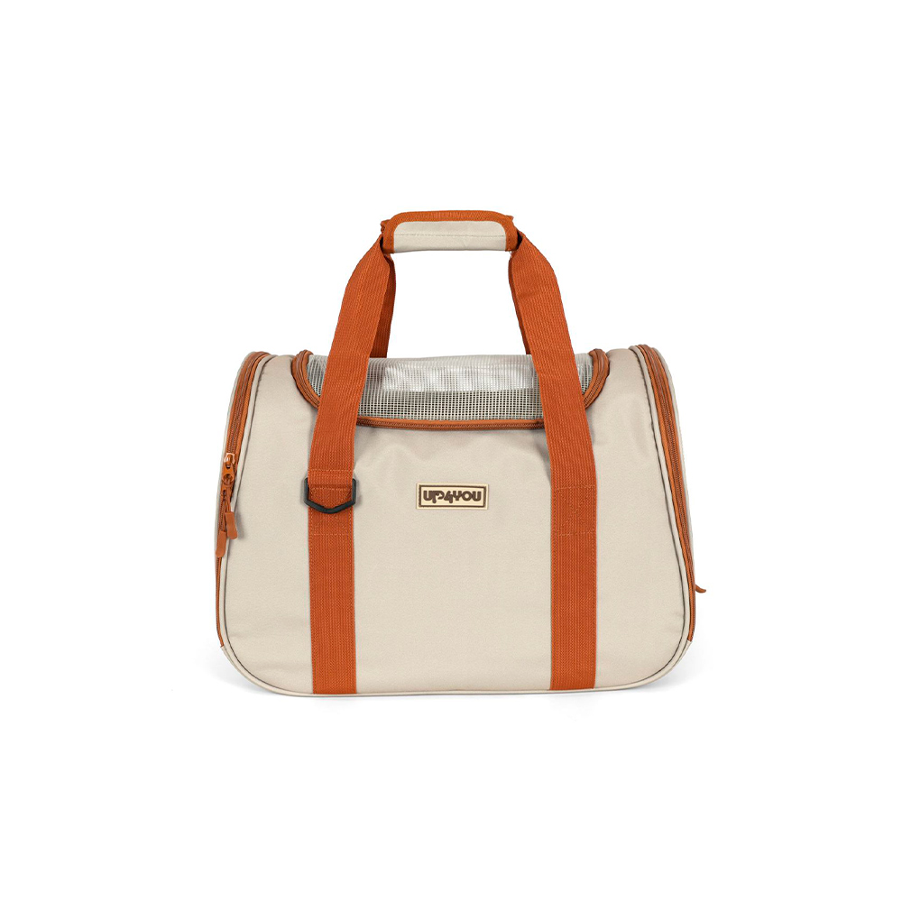 Bolsa de Transporte Up4You Lateral Safe Modelo 3 Bege para Cães e Gatos