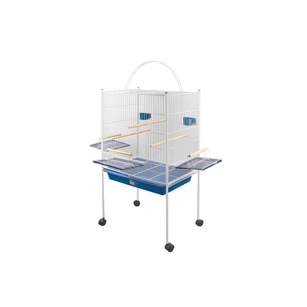 Viveiro Monaco Triplex Branco e Azul para Aves Calopsitas